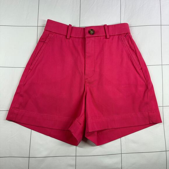 Spanx Shorts Womens XS Pink Tulip Twill 5" High Rise Chino Stretch Smooth Casual - Picture 2 of 12